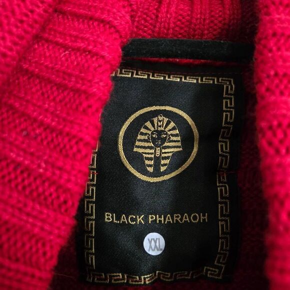 Black Pharaoh Wool Blend Sweater Cardigan Mens XXL NWT Red Black - Picture 4 of 11